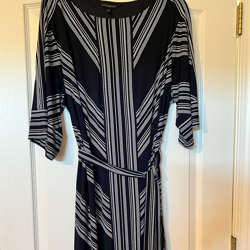 Navy and white dress